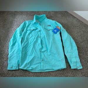 NWT Columbia Boys PFG Bahama Long Sleeve Shirt Youth Blue Size XL 18/20 Outdoor